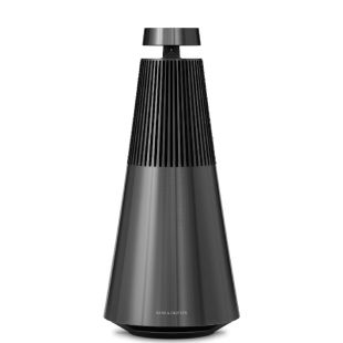 Bang & Olufseni Beosound 2 3rd gen multiruum Wifi k&otilde;lar on mustast alumiiniumist ning disainilt koonuse kujuline
