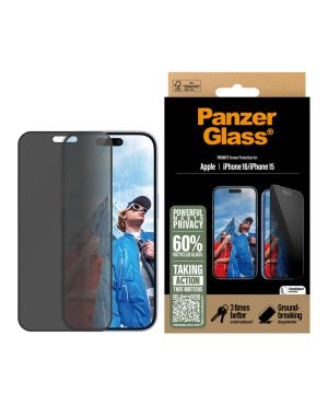 Apple iPhone 16/15 ekraani kaitseklaas privaatsusfiltriga PanzerGlass