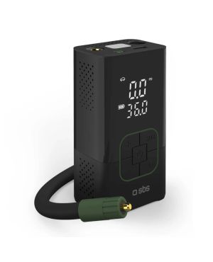 SBS kaasaskantav kompressor-akupank taskulambiga 3600mAh, must