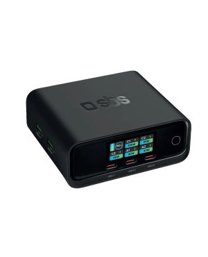 SBS 100W laadimisjaam 3xUSB-C ja 2xUSB-A pesadega, must